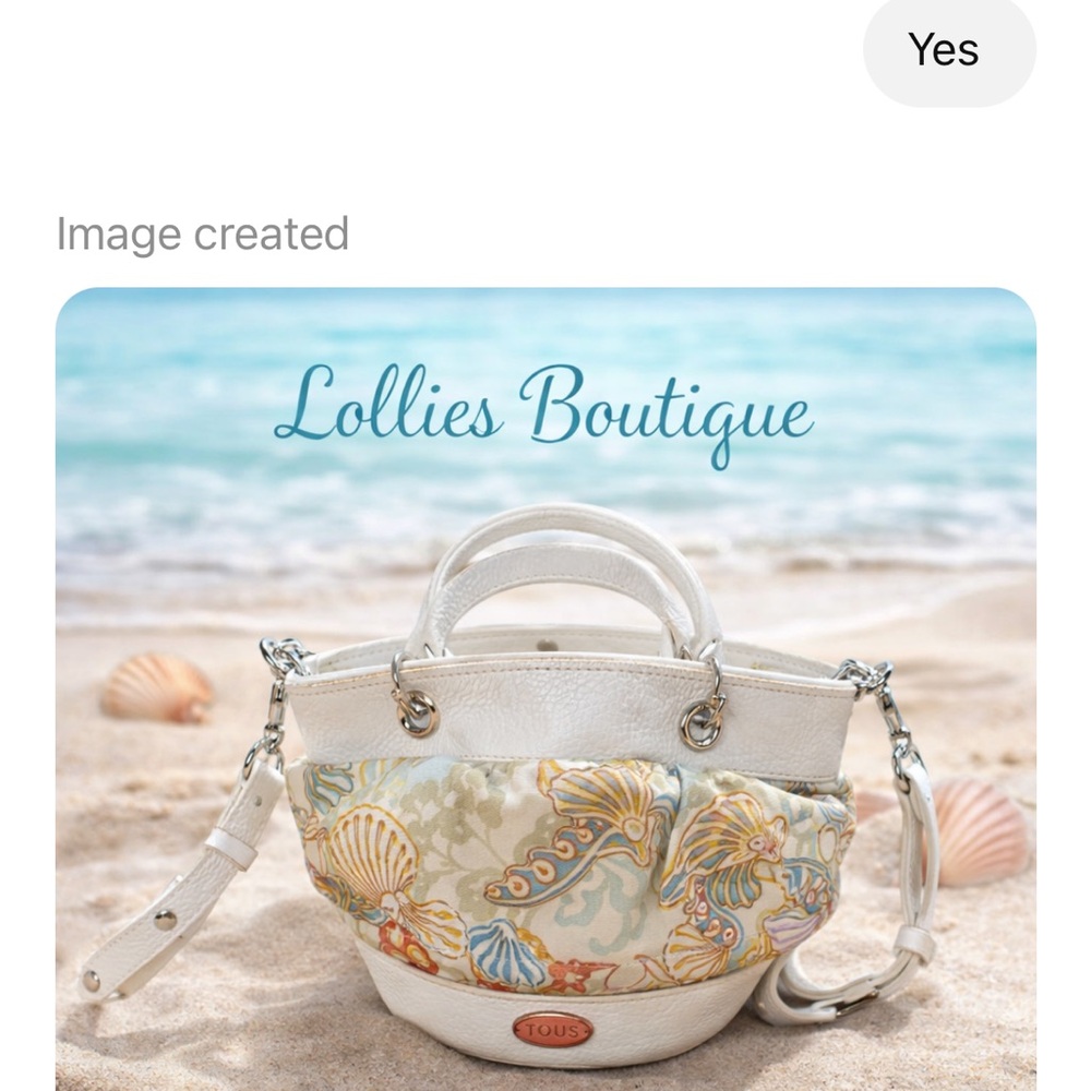 Tous White and Cream Seashell  Bag
